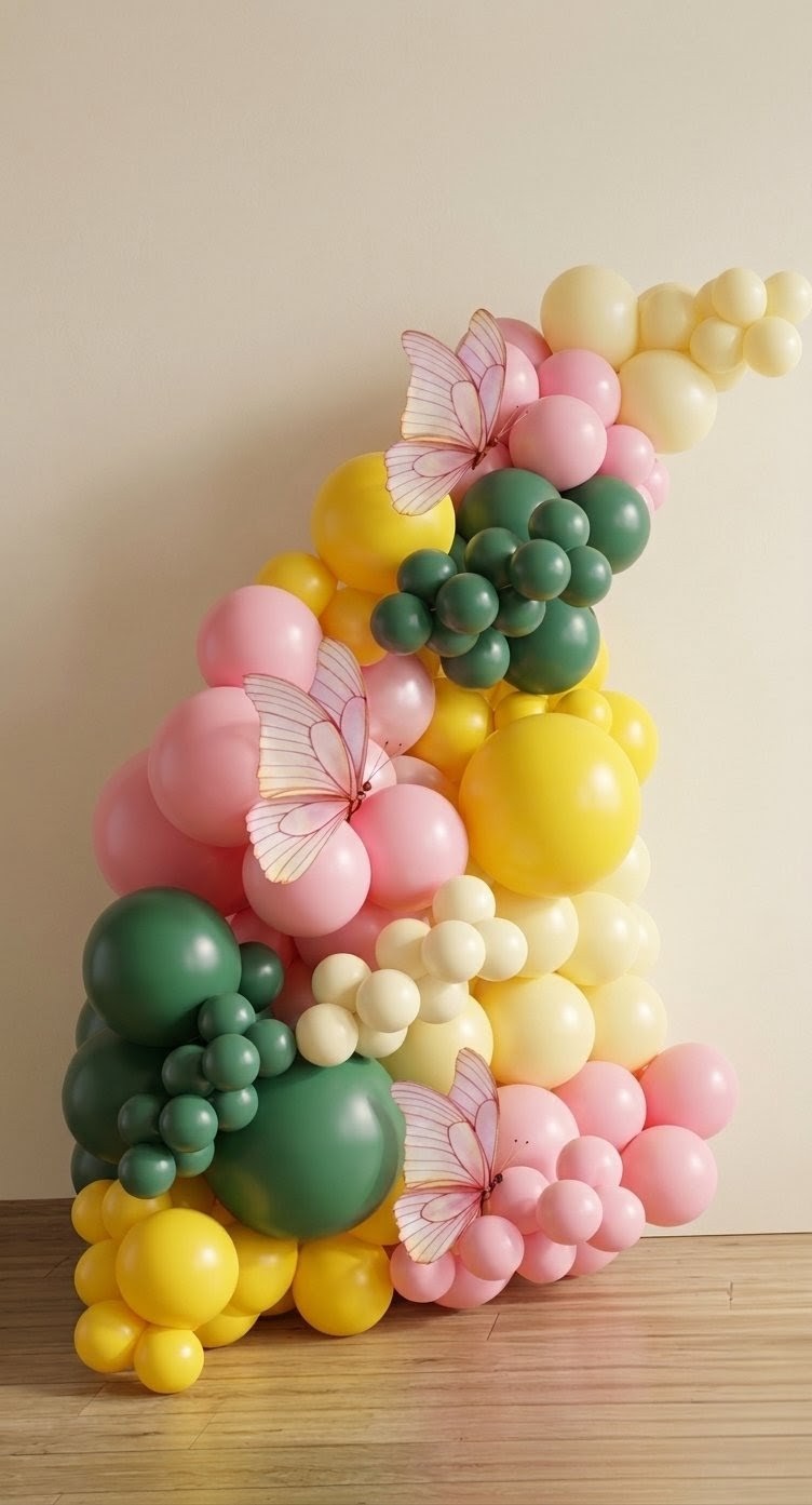 Organic balloon garland by Love and Float NJ
